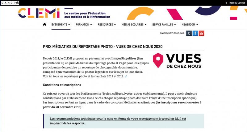 PRIX MÉDIATIKS DU REPORTAGE PHOTO - VUES DE CHEZ NOUS 2020